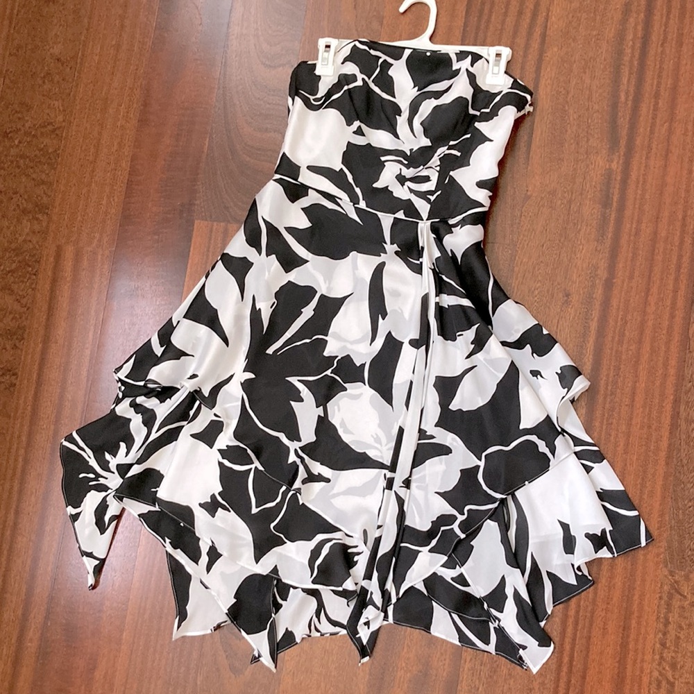 Layered Black and White Silky Dress | Homecoming Dress | Cocktail dress